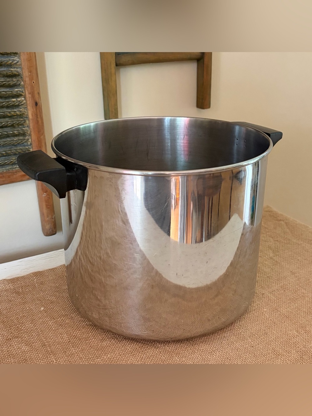Vintage Revere Ware Stainless Steel 8 Quart Stock Pot❤️👩🍳